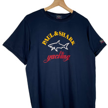 Load image into Gallery viewer, Paul and Shark Navy Short Sleeved Logo T-Shirt - Large (L) PTP 20&quot;
