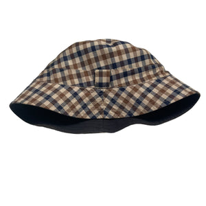 Aquascutum House Check / Navy Reversible Bucket Hat - One Size Fits All