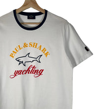 Load image into Gallery viewer, Paul and Shark White Short Sleeved Logo T-Shirt - Medium (M) PTP 19.5&quot;
