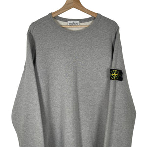 Stone Island Grey Crew Neck Logo Sweater - Extra Large (XL) PTP 23.25"