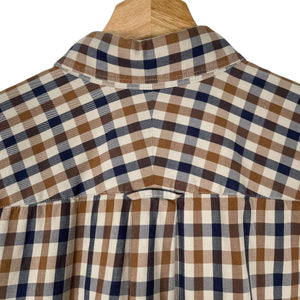 Aquascutum House Check Long Sleeved Shirt - Medium (M) PTP 20.5"