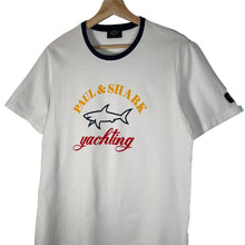 Load image into Gallery viewer, Paul and Shark White Short Sleeved Logo T-Shirt - Medium (M) PTP 19.5&quot;
