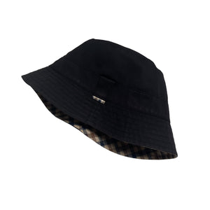 Aquascutum House Check / Navy Reversible Bucket Hat - One Size Fits All