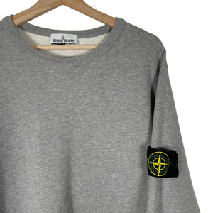 Stone Island Grey Crew Neck Logo Sweater - Extra Large (XL) PTP 23.25"