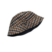 Load image into Gallery viewer, Aquascutum House Check / Navy Reversible Bucket Hat - One Size Fits All
