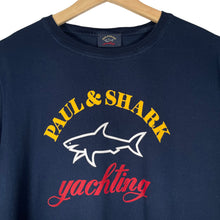 Load image into Gallery viewer, Paul and Shark Navy Short Sleeved Logo T-Shirt - Large (L) PTP 20&quot;
