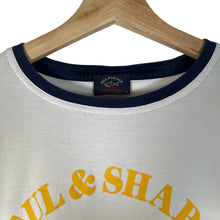 Load image into Gallery viewer, Paul and Shark White Short Sleeved Logo T-Shirt - Medium (M) PTP 19.5&quot;
