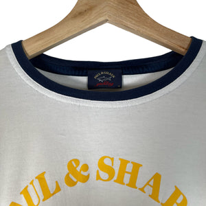 Paul and Shark White Short Sleeved Logo T-Shirt - Medium (M) PTP 19.5"