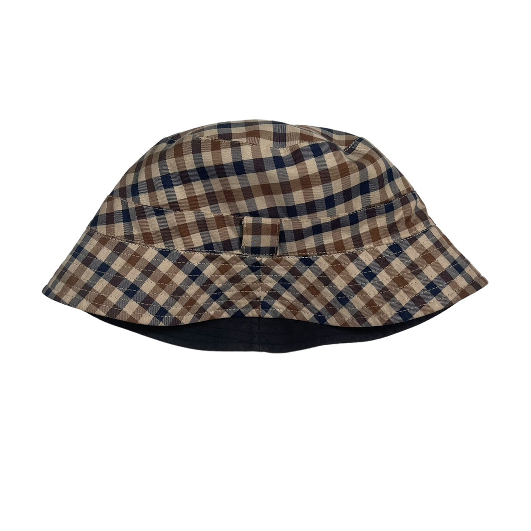 Aquascutum House Check / Navy Reversible Bucket Hat - One Size Fits All