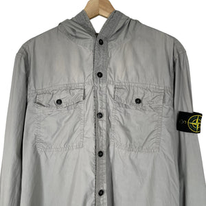 Stone Island Grey Double Pocket Lightweight Hooded Overshirt - Large (L) PTP 22"