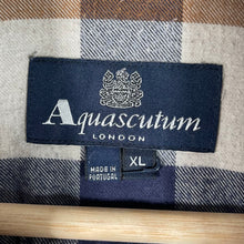 Load image into Gallery viewer, Aquascutum Block Check Flannel Long Sleeved Shirt - Extra Large (XL) PTP 22&quot;
