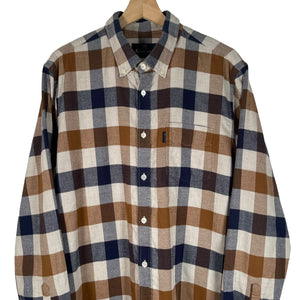 Aquascutum Block Check Flannel Long Sleeved Shirt - Extra Large (XL) PTP 22"