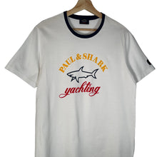 Load image into Gallery viewer, Paul and Shark White Short Sleeved Logo T-Shirt - Medium (M) PTP 19.5&quot;
