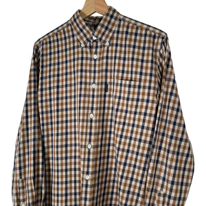 Aquascutum House Check Long Sleeved Shirt - Medium (M) PTP 20.5"