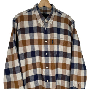 Aquascutum Block Check Flannel Long Sleeved Shirt - Extra Large (XL) PTP 22"