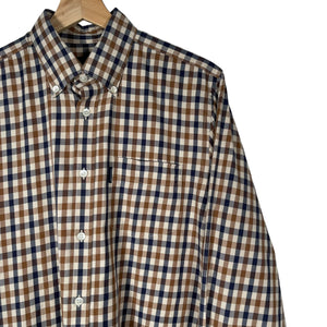 Aquascutum House Check Long Sleeved Shirt - Medium (M) PTP 20"