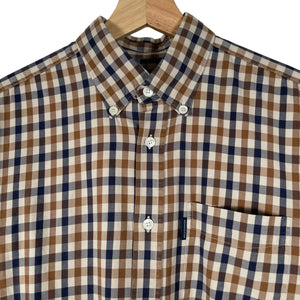 Aquascutum House Check Long Sleeved Shirt - Medium (M) PTP 20.5"