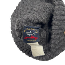 Load image into Gallery viewer, Paul and Shark Bretagne Grey 100% Wool Ribbed Beanie Hat - One Size Fits All
