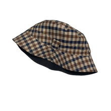 Load image into Gallery viewer, Aquascutum House Check / Navy Reversible Bucket Hat - One Size Fits All
