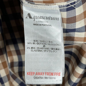 Aquascutum House Check Long Sleeved Shirt - Medium (M) PTP 20"