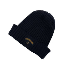 Load image into Gallery viewer, Paul and Shark Bretagne Navy 100% Wool Ribbed Beanie Hat - One Size Fits All

