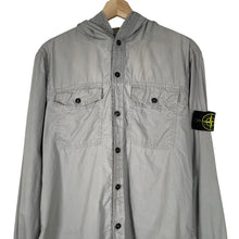 Load image into Gallery viewer, Stone Island Grey Double Pocket Lightweight Hooded Overshirt - Large (L) PTP 22&quot;
