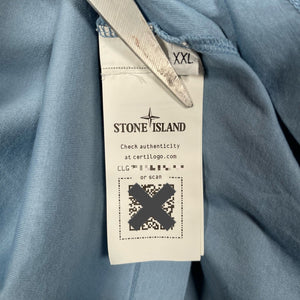 Stone Island Light Blue Short Sleeved Logo T-Shirt - Double Extra Large (XXL) PTP 24"