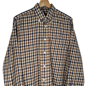 Aquascutum House Check Long Sleeved Shirt - Medium (M) PTP 20"