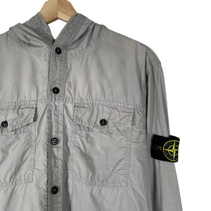 Stone Island Grey Double Pocket Lightweight Hooded Overshirt - Large (L) PTP 22"