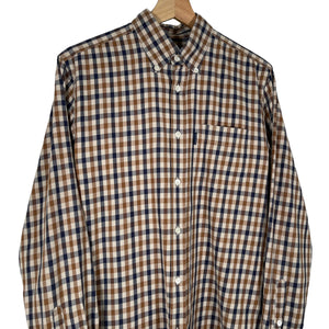 Aquascutum House Check Long Sleeved Shirt - Medium (M) PTP 20.5"