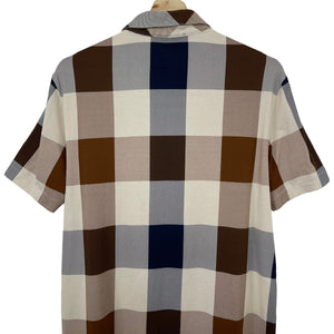 Aquascutum Block Check Short Sleeved Polo - Large (L) PTP 20.25"