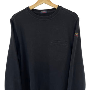 Paul and Shark Black Crew Neck Sweater - Medium (M) PTP 21.75"