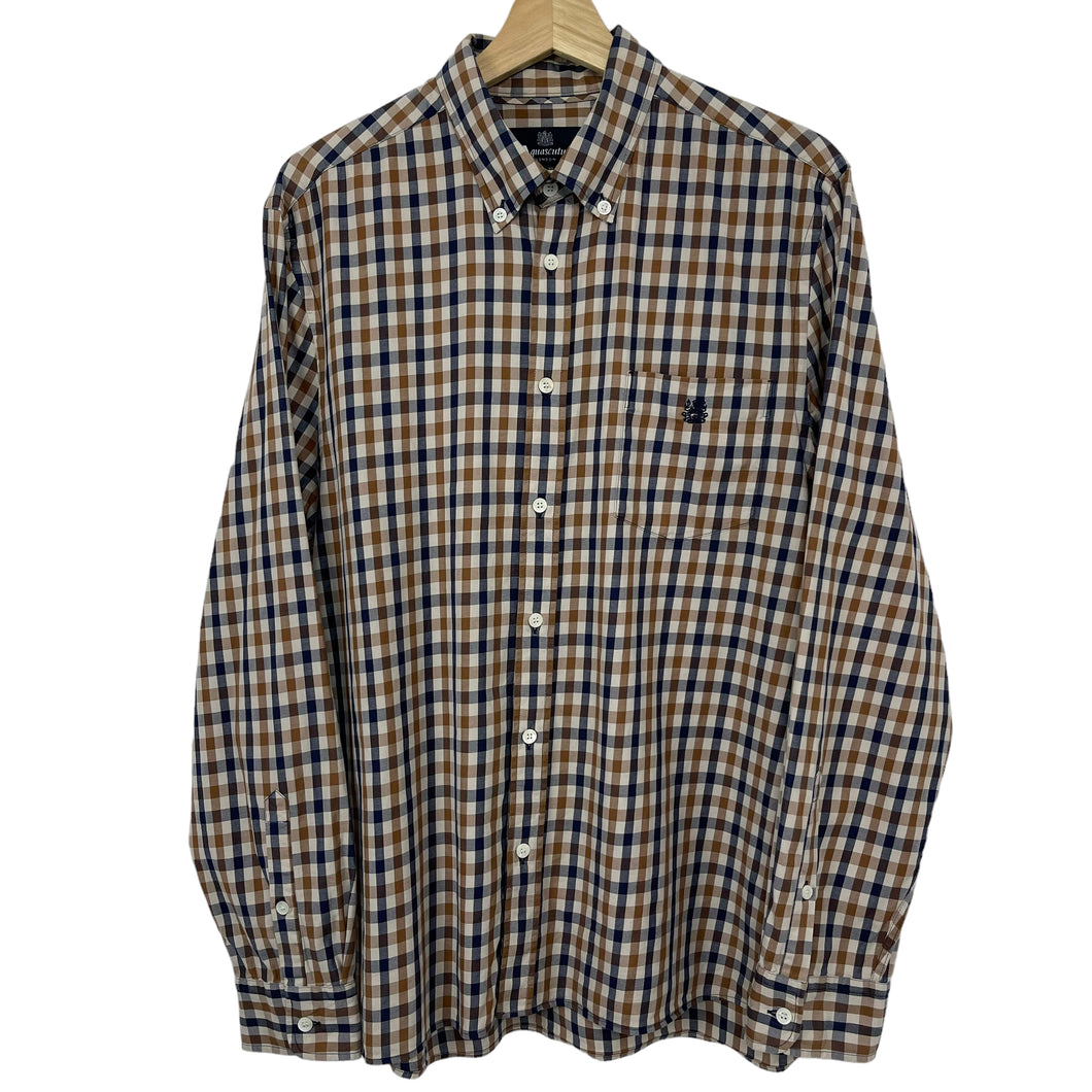 Aquascutum House Check Long Sleeved Shirt - Extra Large (XL) PTP 23