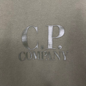 C.P Company Green Crew Neck Logo Sweater - Medium (M) PTP 21"