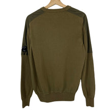 Load image into Gallery viewer, C.P Company Khaki Crew Neck Lens Sweater - Medium (M) PTP 20.25&quot;
