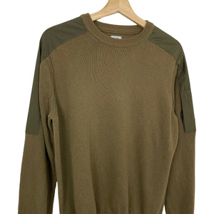 C.P Company Khaki Crew Neck Lens Sweater - Medium (M) PTP 20.25"