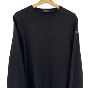 Paul and Shark Black Crew Neck Sweater - Medium (M) PTP 21.75"