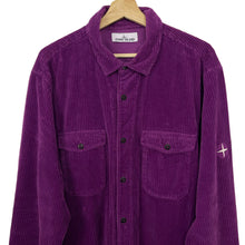 Load image into Gallery viewer, Stone Island Purple Corduroy Double Pocket Overshirt - Double Extra Large (XXL) PTP 24&quot;
