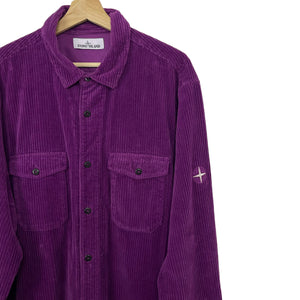 Stone Island Purple Corduroy Double Pocket Overshirt - Double Extra Large (XXL) PTP 24"