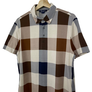 Aquascutum Block Check Short Sleeved Polo - Large (L) PTP 20.25"