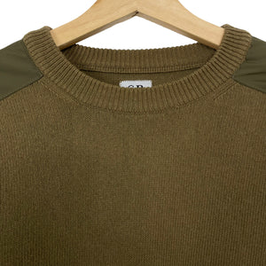 C.P Company Khaki Crew Neck Lens Sweater - Medium (M) PTP 20.25"