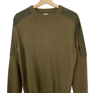 C.P Company Khaki Crew Neck Lens Sweater - Medium (M) PTP 20.25"