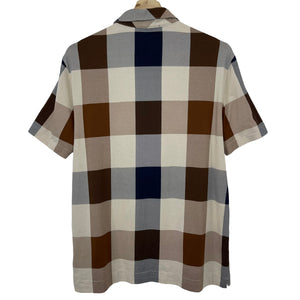 Aquascutum Block Check Short Sleeved Polo - Large (L) PTP 20.25"