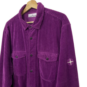 Stone Island Purple Corduroy Double Pocket Overshirt - Double Extra Large (XXL) PTP 24"