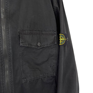 Stone Island Black Double Pocket Hooded Overshirt - Large (L) PTP 22.5"