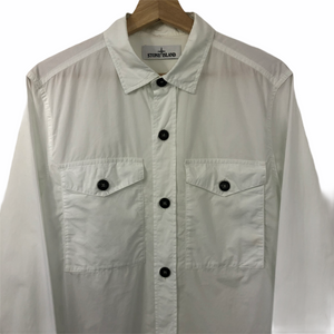 Stone Island Marina White Button Up Overshirt - Medium (M) PTP 21"