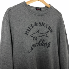 Load image into Gallery viewer, Paul and Shark Grey Crew Neck Logo Sweater - Large (L) PTP 23.25&quot;
