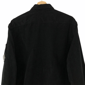 C.P Company Black Corduroy Button Up Overshirt - Extra Large (XL) PTP 25"