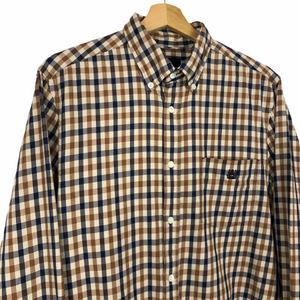 Aquascutum House Check Long Sleeved Shirt - Large (L) PTP 22"