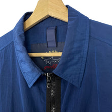 Load image into Gallery viewer, Paul and Shark Blue Nylon Shimmer Overshirt - Large (L) PTP 21&quot;
